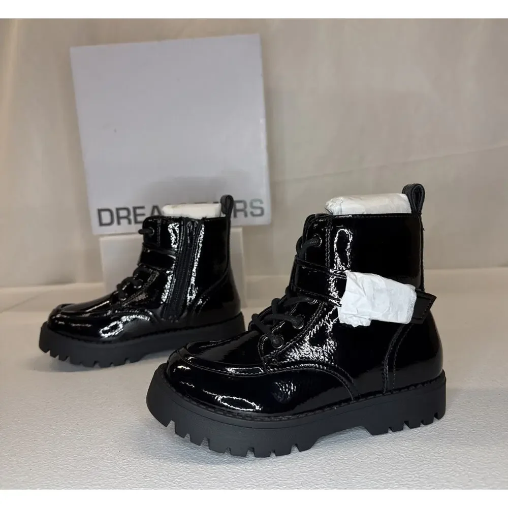 Dream Pairs Kids Combat Boots Size 10 Black Ankle Booties Girls Boys Little Kids